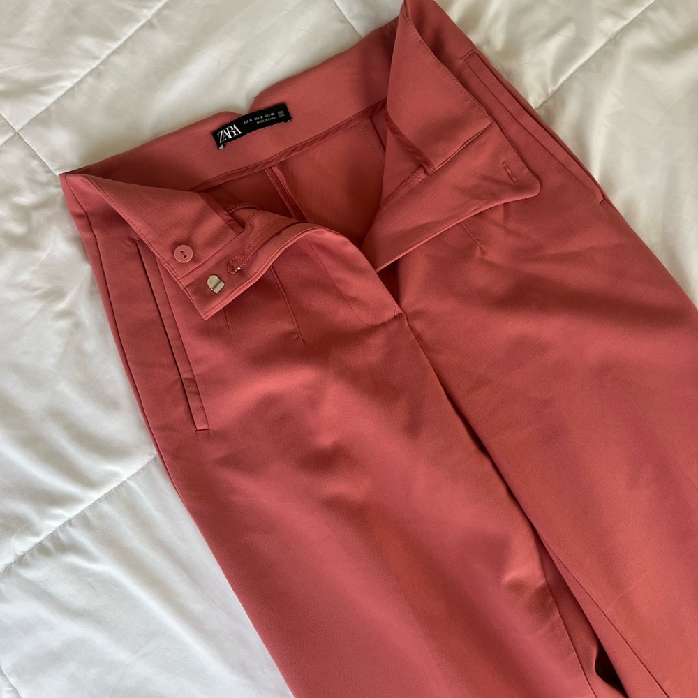 Pleated Salmon Zara Dress Pants (Capri)